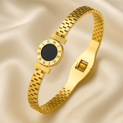 Złota bransoletka Black Love