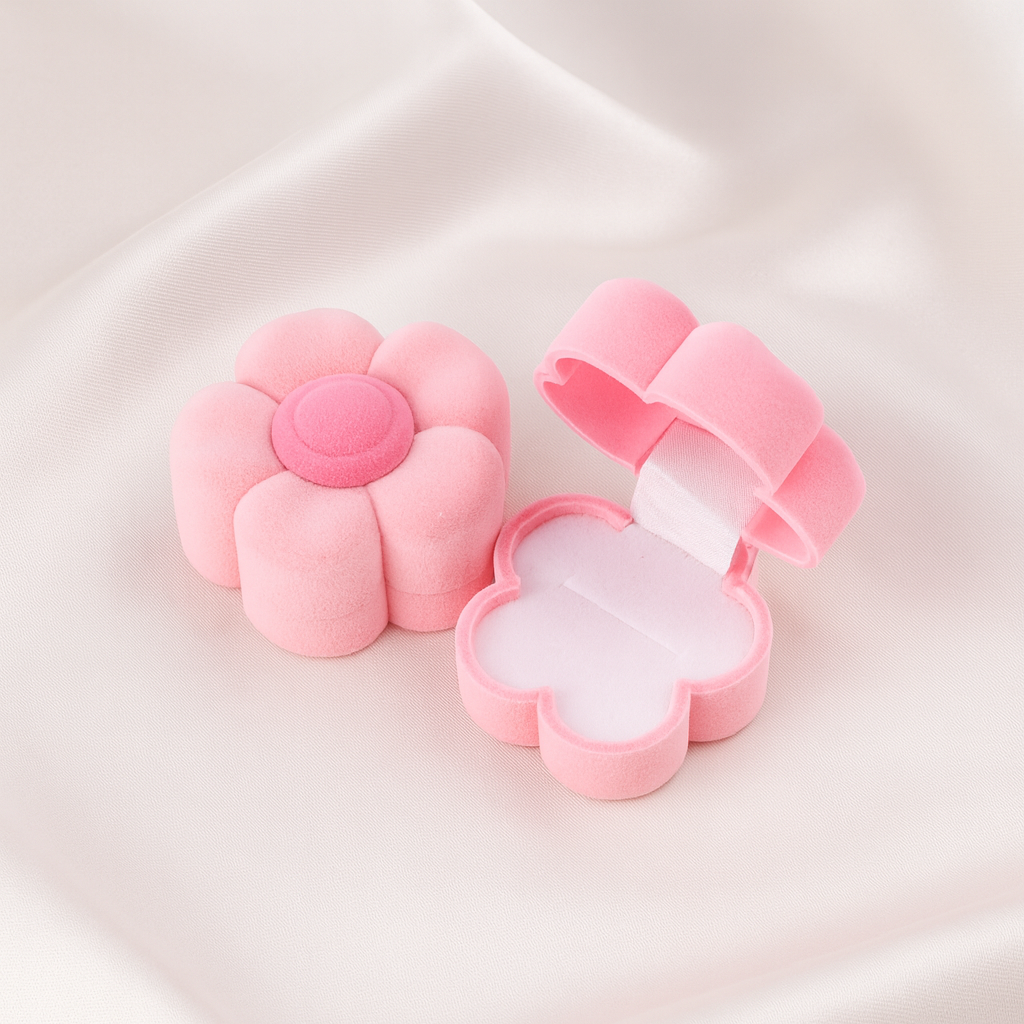 Różowe pudełko kwiatek