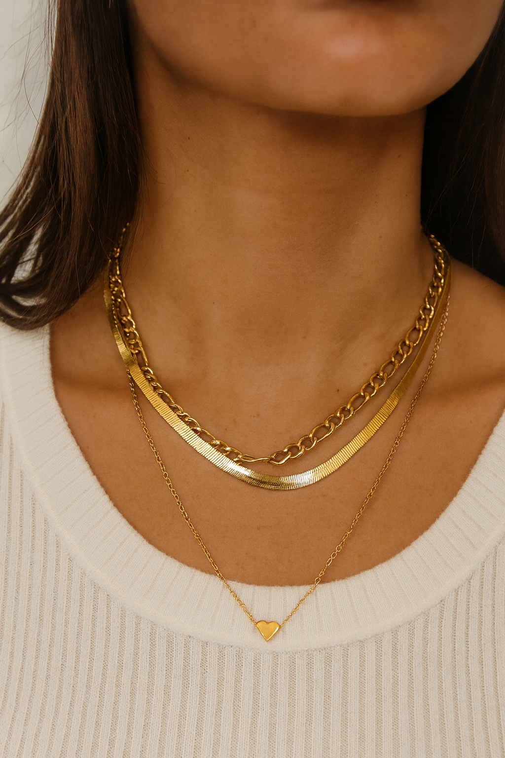 Zestaw naszyjników „Golden Layers”